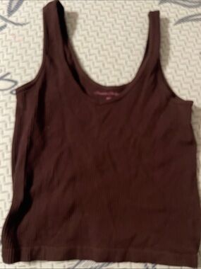 Classic Ribbed Tank Top in Deep Brown